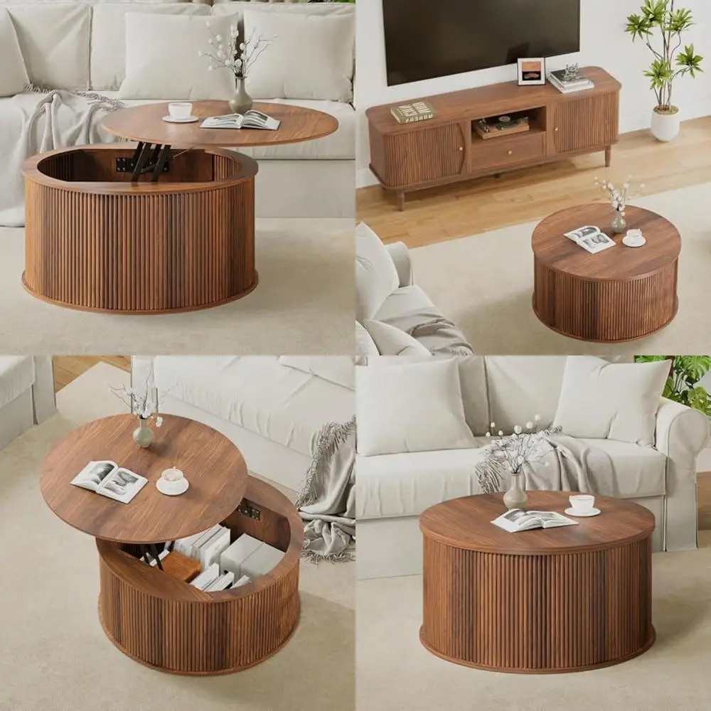 

Журнальный столик с подъемником в деревенском стиле для гостиной в стиле фермерского дома