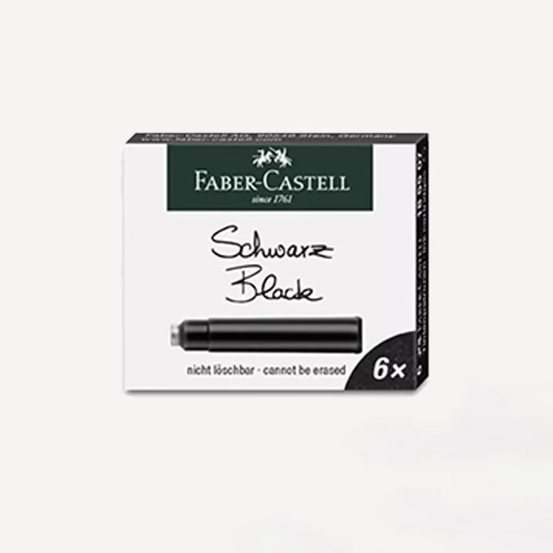 Faber-Castell Fountain Pen Ink Cartridges 6pcs European Standard Refill Accessories Black Blue Ink