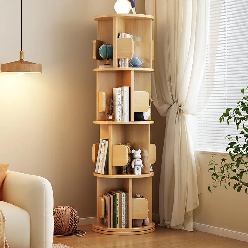 Solid wood corner bookshelf corner shelf household bookcase multi-layer