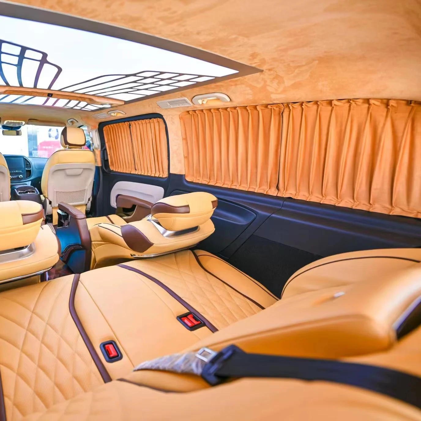 

High-End Car Interior Kit with Manual Window Curtain Luxury Suede Material High Quality Interior Accessories for Vehicle Decor