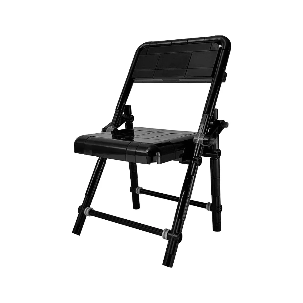 

MOC Folding Chair Model Building Blocks Black Chair Furniture Camping Tools Room Folding Chair Bricks DIY Design Toy Gift