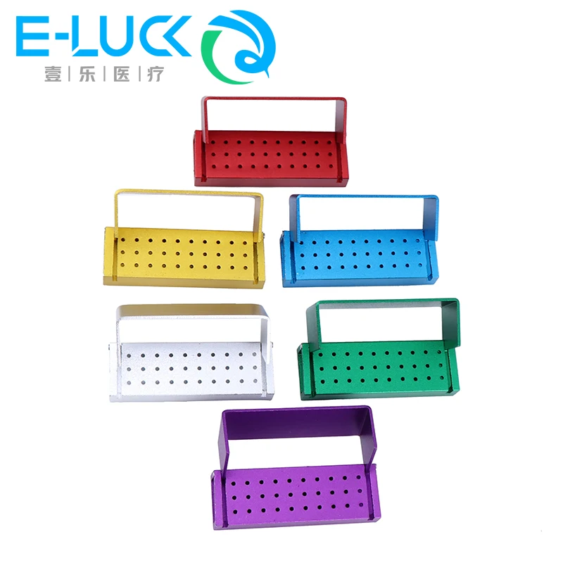 30 Holes Dental Burs Holder Aluminium Autoclave Disinfection Box for High Speed Handpiece Needles