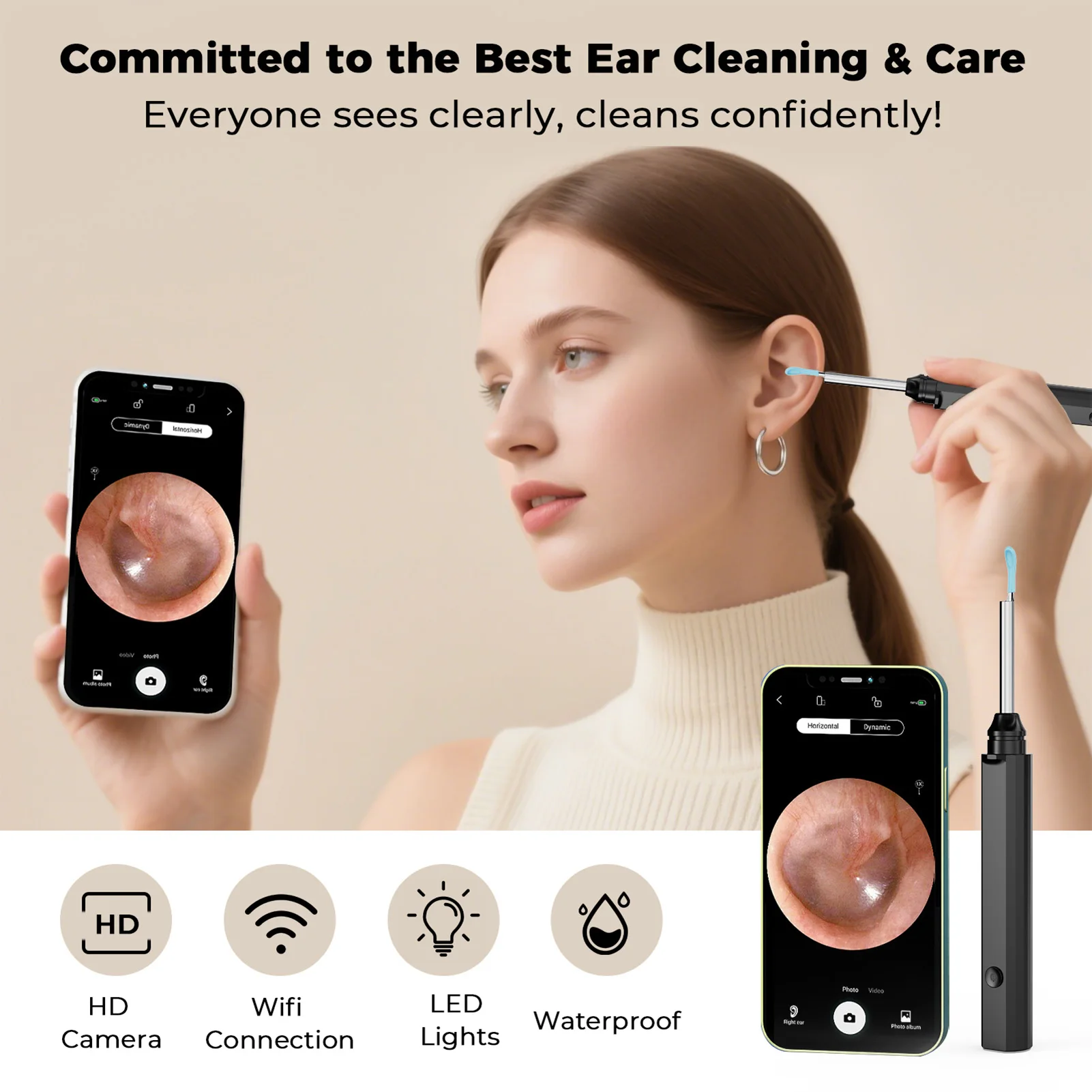 LED Lighted Ear Pick Spoon Ear Wax Cleaner with Soft Silicone Tip Rechargeable Electric Ear Pick for Family Check Ear Nose
