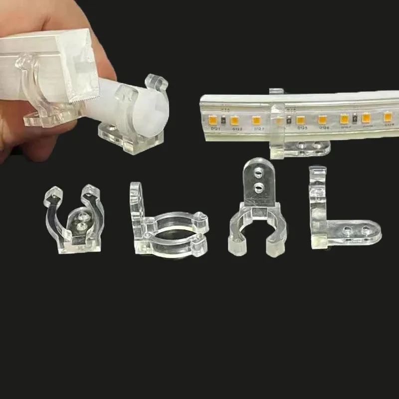 50pcs LED Strip Connector Fasteners Clip Holder  With Screws for Diameter 8-14MM Circular Neon Light Plastic Buckle