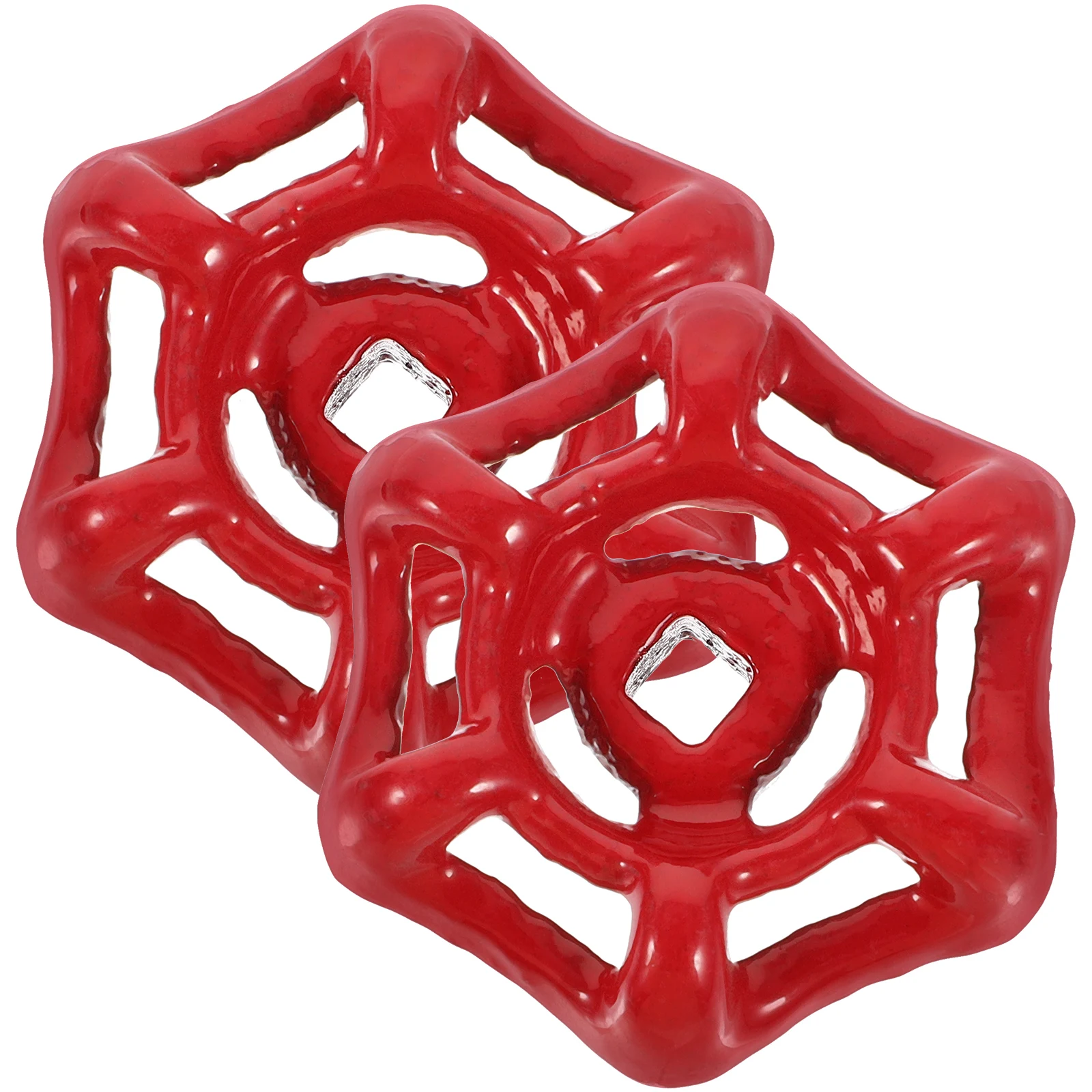 

2pcs Cast Iron Handwheel 5x5mm Red Zinc Die Casting for Gate Valves Faucet Handles Replacement Water Spigot Garden Yard Drainage
