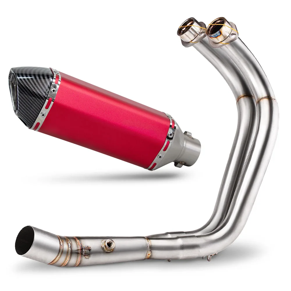 MT07 Exhaust System For Yamaha YZF-R7 FZ07 XSR700 TRACER700/GT TRACER 7/GT 2014-2026 Motorcycle Exhausts 370MM Muffler Manifold