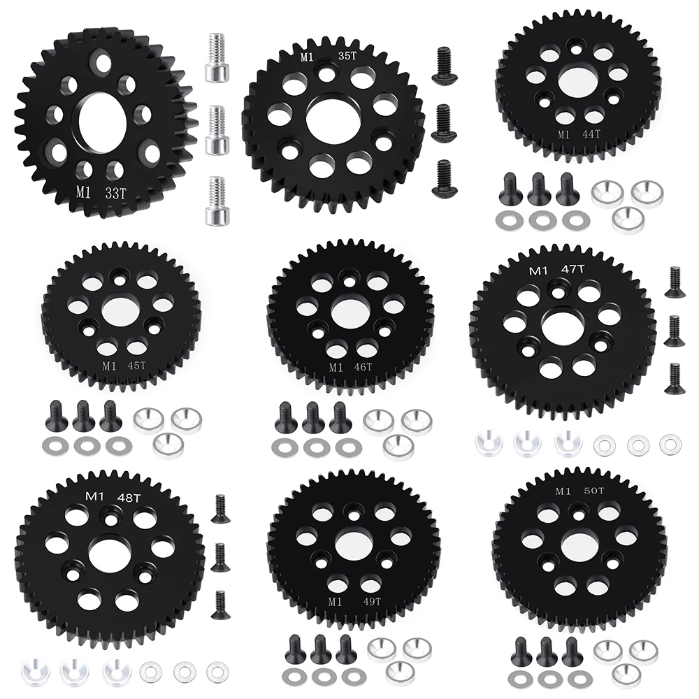 YEAHRUN Steel 1M 30-50T Main Gear Spur Gears for 1/5 1/6 1/7 1/8 1/10 RC Crawler Car Upgrade Parts