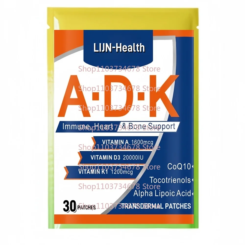 

30 Patches Vitamins A, D3 and K1 Transdermal Patches for Heart, Bone Health and Immune Support