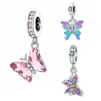 925 Sterling Silver Colorful Butterfly Series Fit Diy Bracelet Necklace Making Gift Of High Quality Fine Jewelry