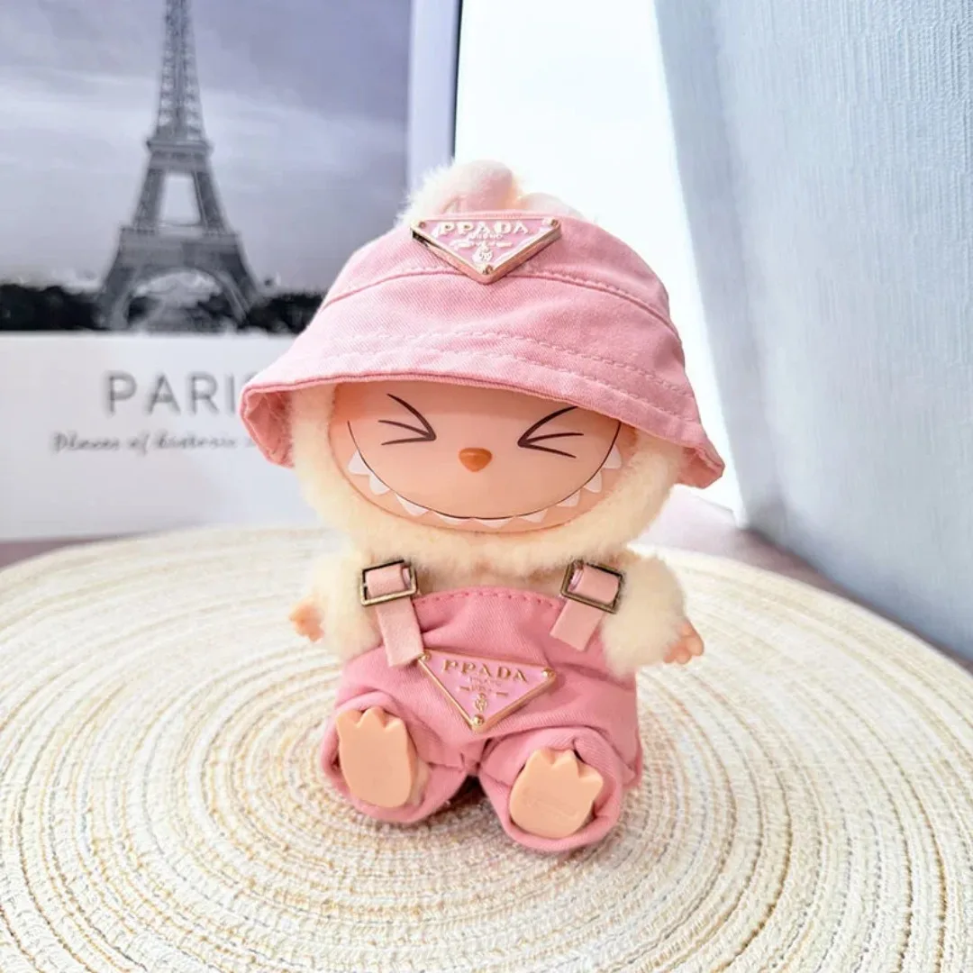 

For 17cm Labubus Mini Doll Clothes Outfit Hat Bag Clothes Shoes Labubu II Doll Accessories Cultivate Sitting Party Game Toys