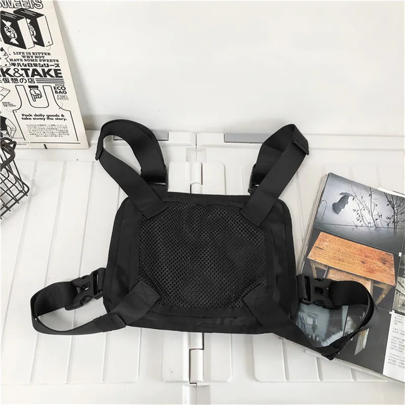 Bolsas de pecho de nailon de alta calidad para hombre, chaleco deportivo Unisex de Hip Hop, bolsa de aparejo de pecho multifunción, ropa de calle para hombre, riñoneras 2022