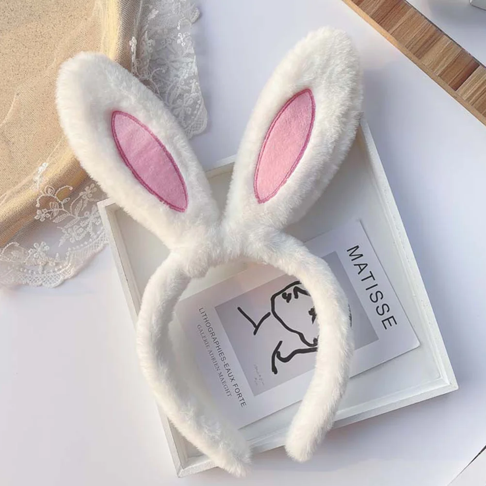 Bunny Dress Headband Rabbit Ear Ears Costume New Year Hair Bands Cartoon Plush Women Accessories