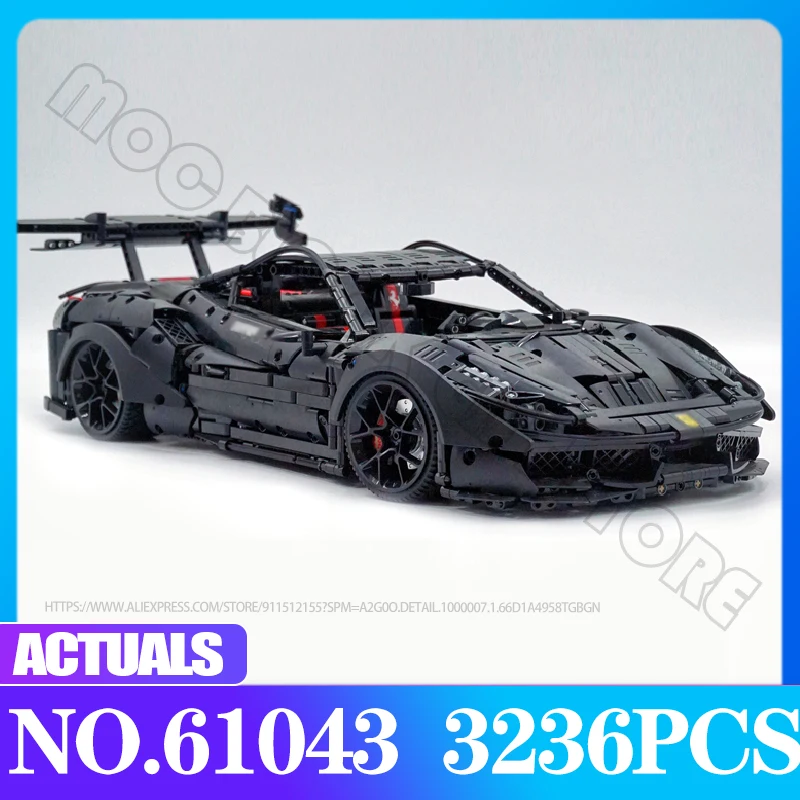 High-Tech Speed Power Hypercar Model MOC-61042 Remote Control Ferra Racing Car 1:8 Scale Building Block Brick Children Toys Gift