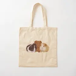 Guinea Pigs Cotton  Canvas Bag Fashion Ladies Grocery Reusable Travel Casual Women Tote Designer Foldable Shopper Unisex Printed