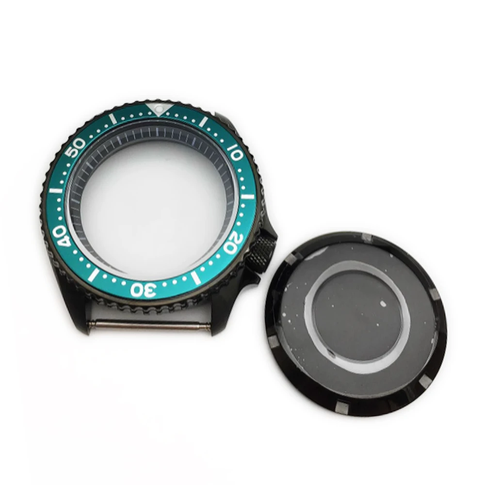 

42mm Men's Black Watch NH36 316L Stainless Stee Case Sealed Back Cover Fits NH35 NH36 Movement Flat Sapphire Crystal Glass