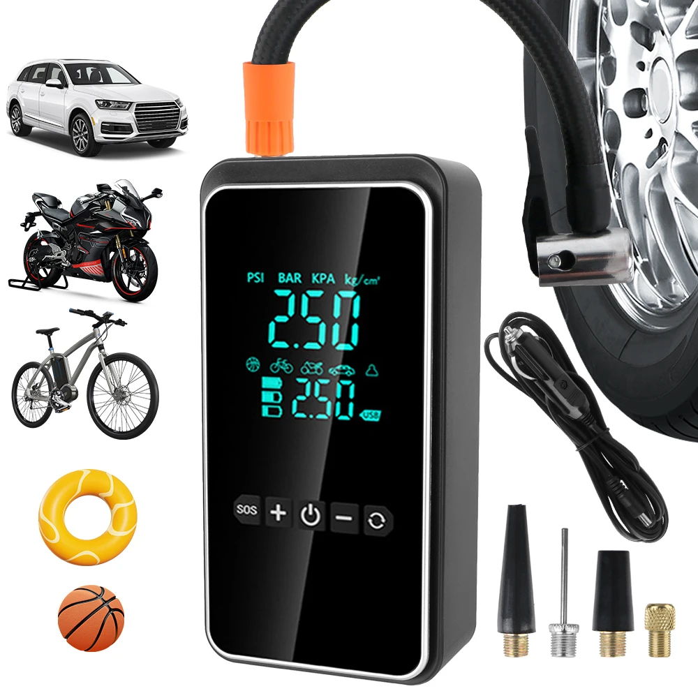 Car Accessories Portable Inflator Digital 120W for Motorcycle Bicycle Ball Car Air Compressor Tire Air Pump