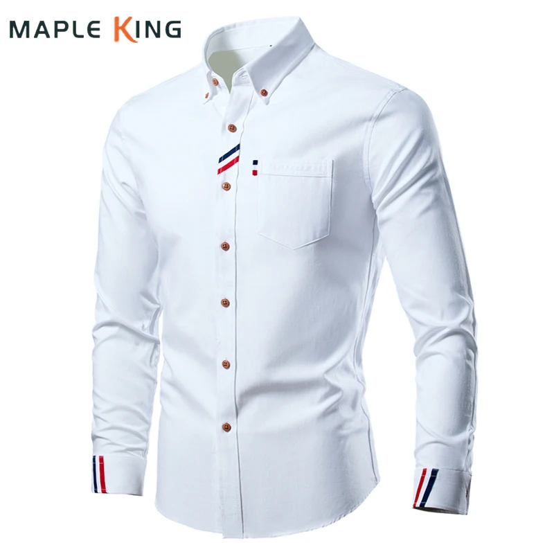 

Mens White Shirts Long Sleeve Korean Fashion Contrasting Stripe Designer Chemise Mariage Homme for Men Business Dress Shirt 5XL