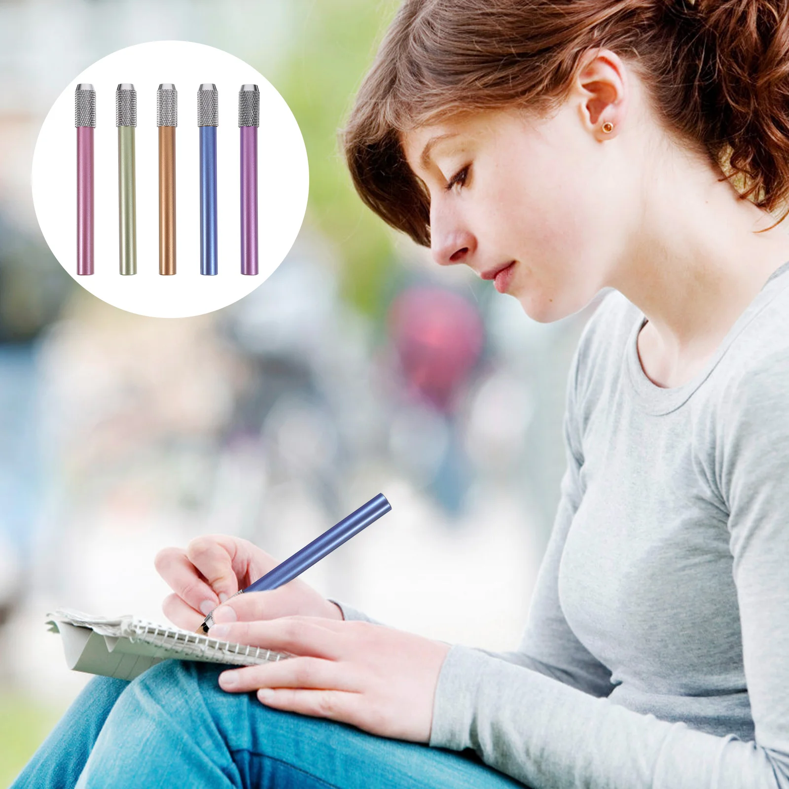 5 Pcs Pencil Extender Colored Holder Pencils for Tools Crayon Drawing Accessory Extension Lead