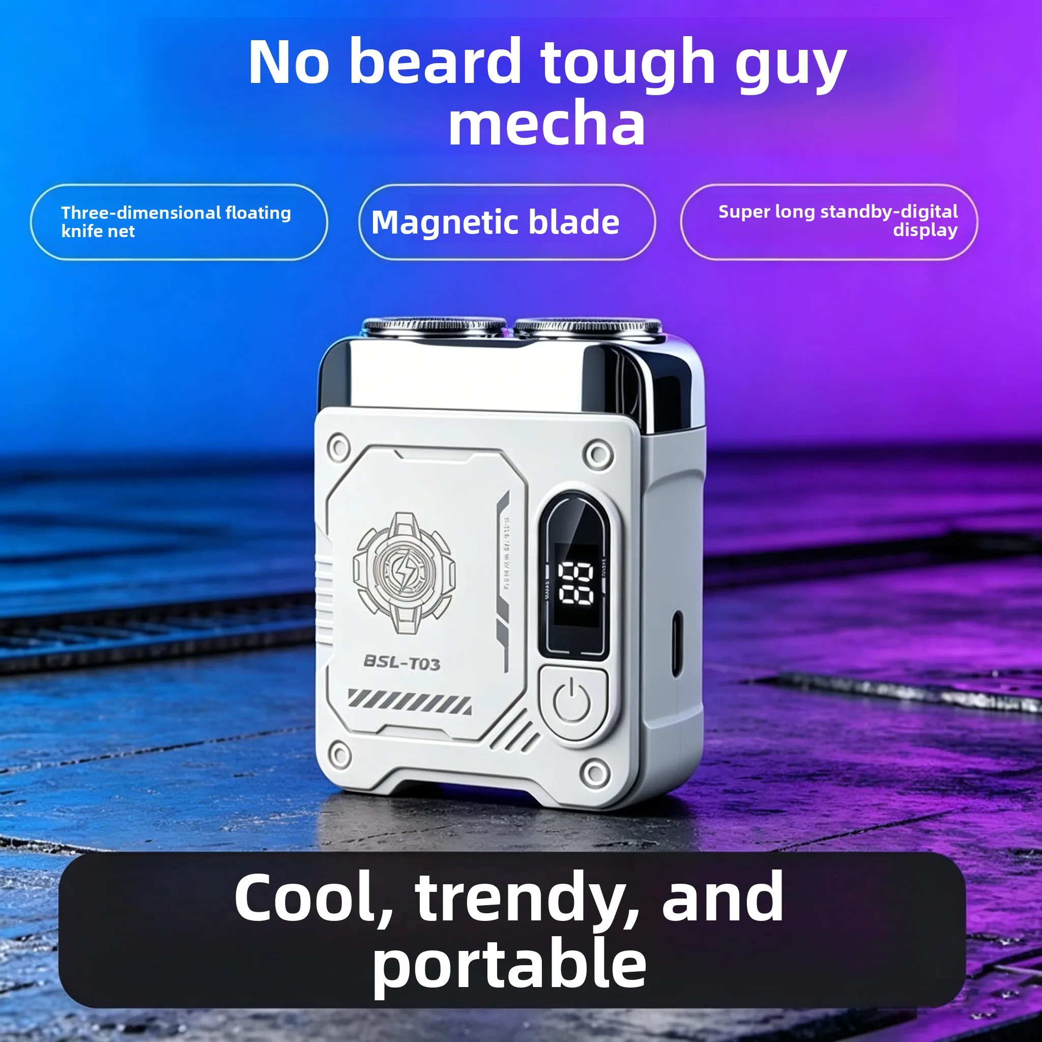 

Sci Fi mechanical punk mecha style shaver electric full body wash men's super clean portable shaver mini cannon