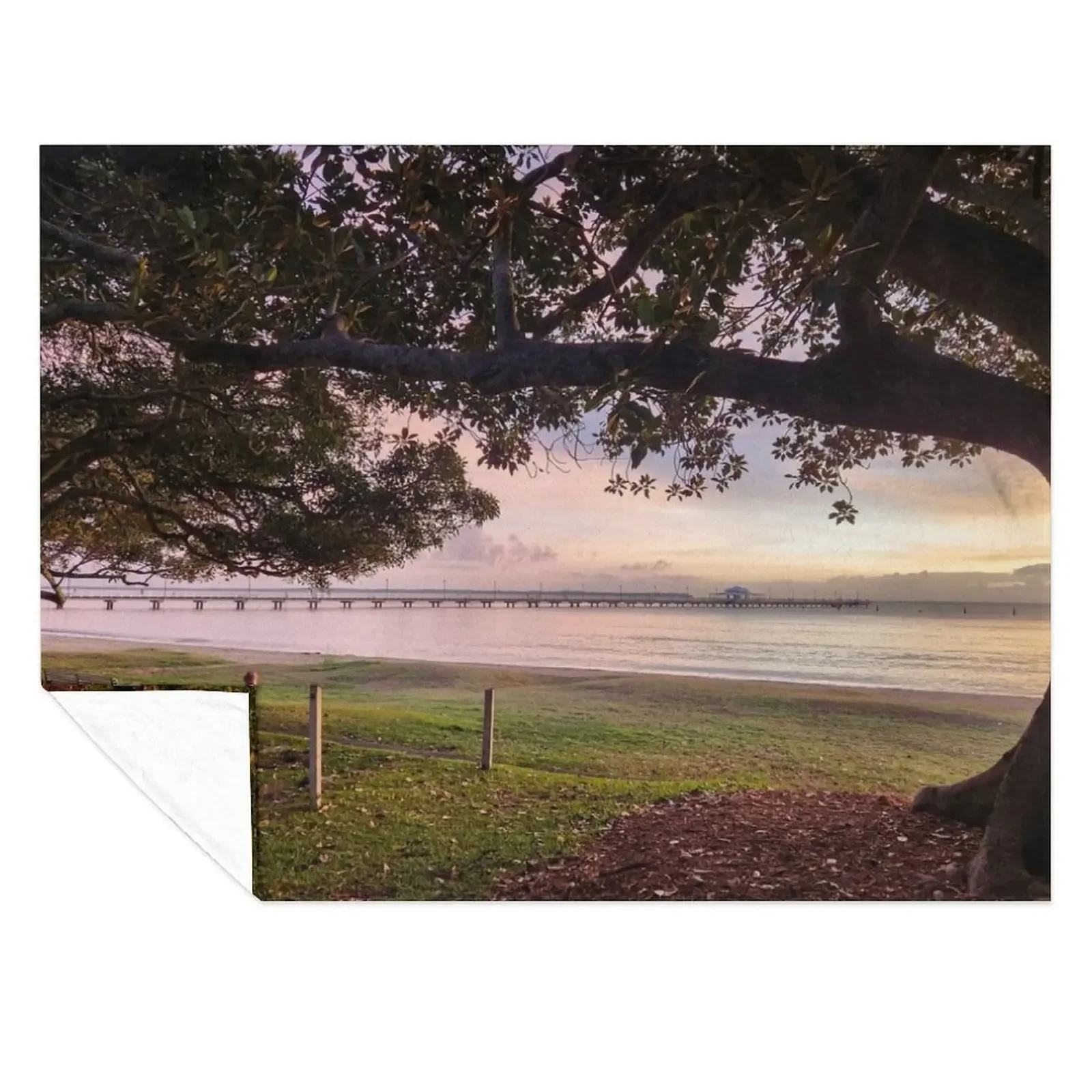 

Shorncliffe Pier Sunrise Throw Blanket Flannels Thermal For Decorative Sofa Thermals For Travel Blankets