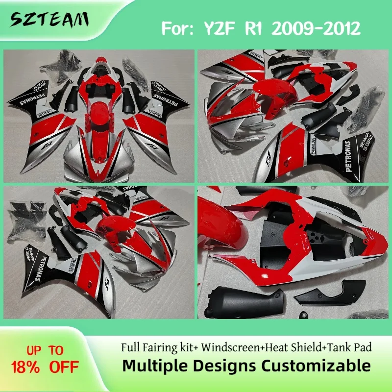 

Для YAMAHA YZF R1 2009 2010 2011 2012, обтекатели высокого качества YZFR1 09-12, обтекатель, окрашенный впрыска, комплект для литья кузова