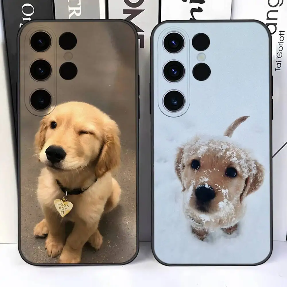 

Golden Retriever Puppy For Samsung S25,S24,Ultra,S20,S30,Plus,S22,S23,Ultra,Plus,5G Black Silicone Soft Case