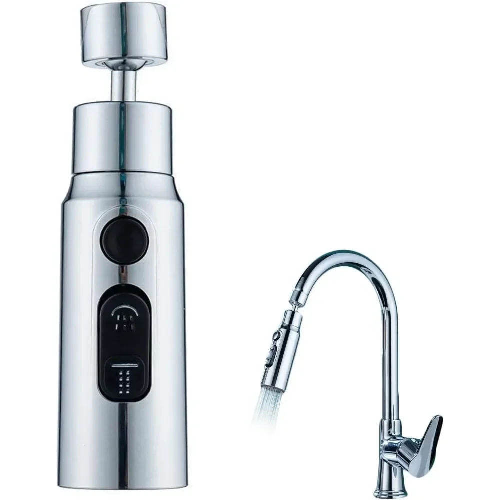 1pc 3 in1 Flexible Kitchen Faucet Sink Mixer Tap Sprayer Head Filtered Water Tap Black Replaceable Water Tap