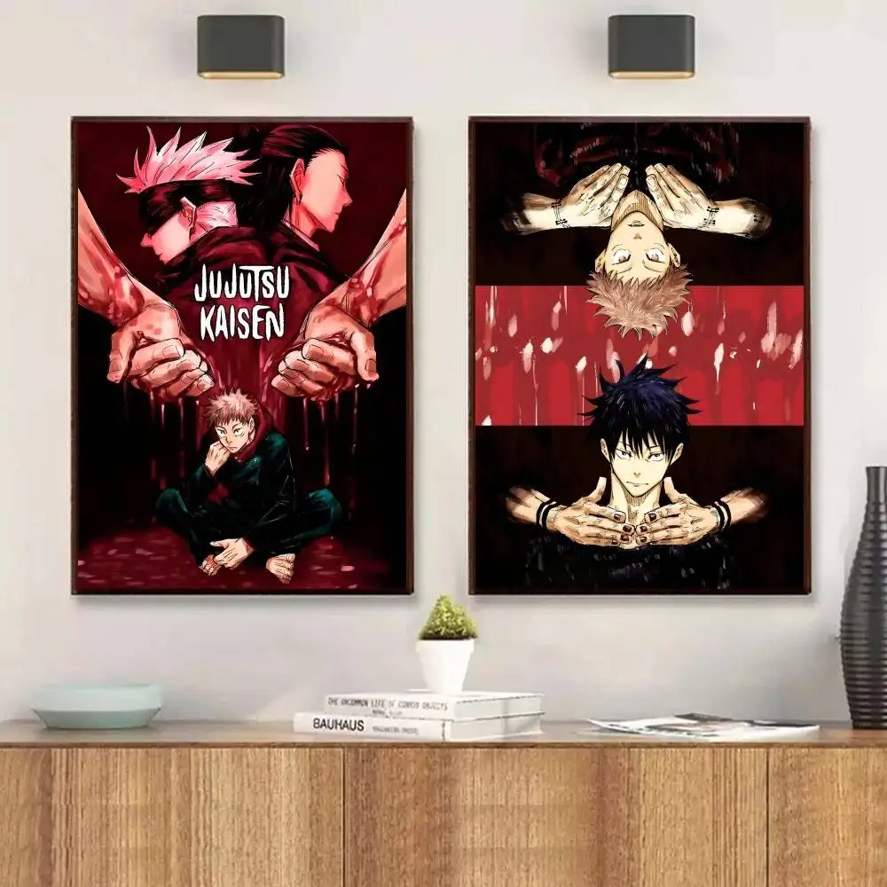 Jujutsu Kaisen أنيمي المشارك ذاتية اللصق الفن مقاوم للماء ورقة ملصق مقهى بار غرفة جدار ديكور