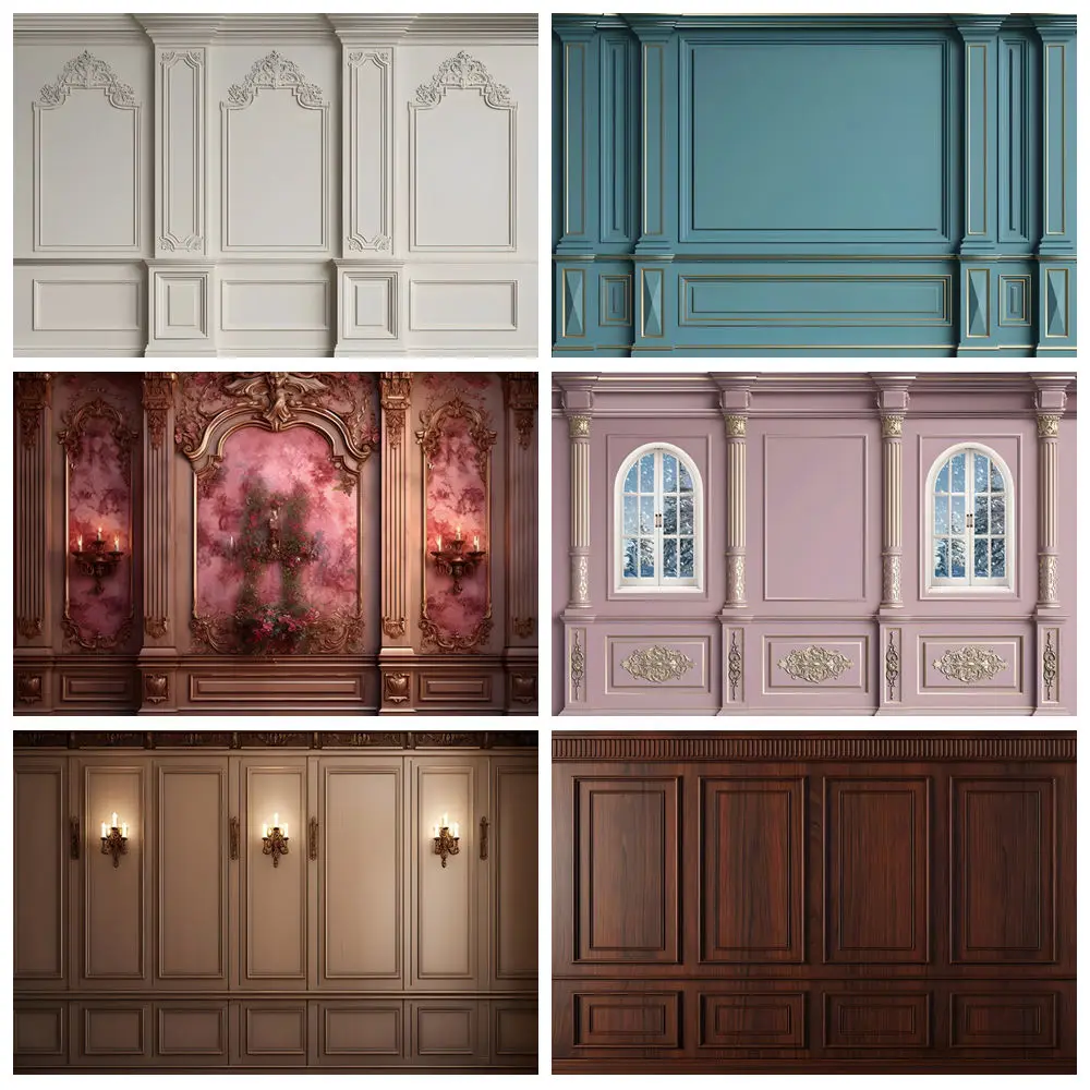 

Interior Retro Wall Photography Backdrop Vintage Castle Palace Wedding Birthday Party Europe Indoor Baby Shower Photo Background