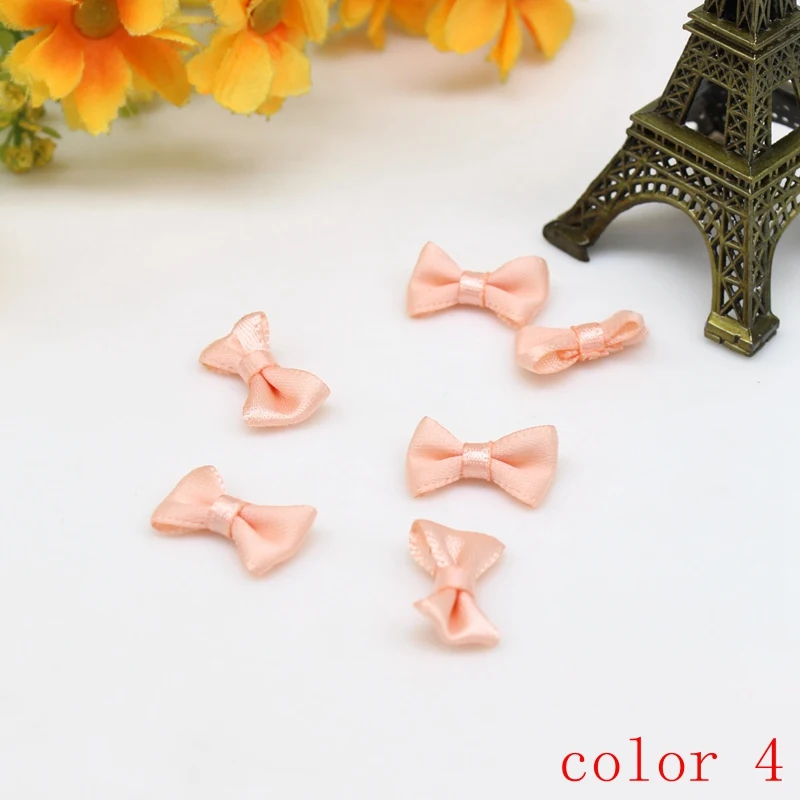 50/100 Stück 10mm-20mm Kleine Satinband-Schleifen Blumenapplikationen zum Nähen Bastelschleifen für Hochzeiten Partys DIY-Dekorationen – Detail 8