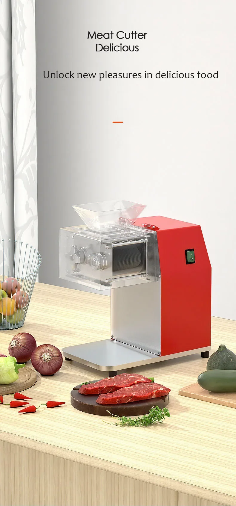 

Vegetable Shredder Meat Shredding Machine 3.5mm Electric Small Slicer Meat Grinder Vegetables Slicing