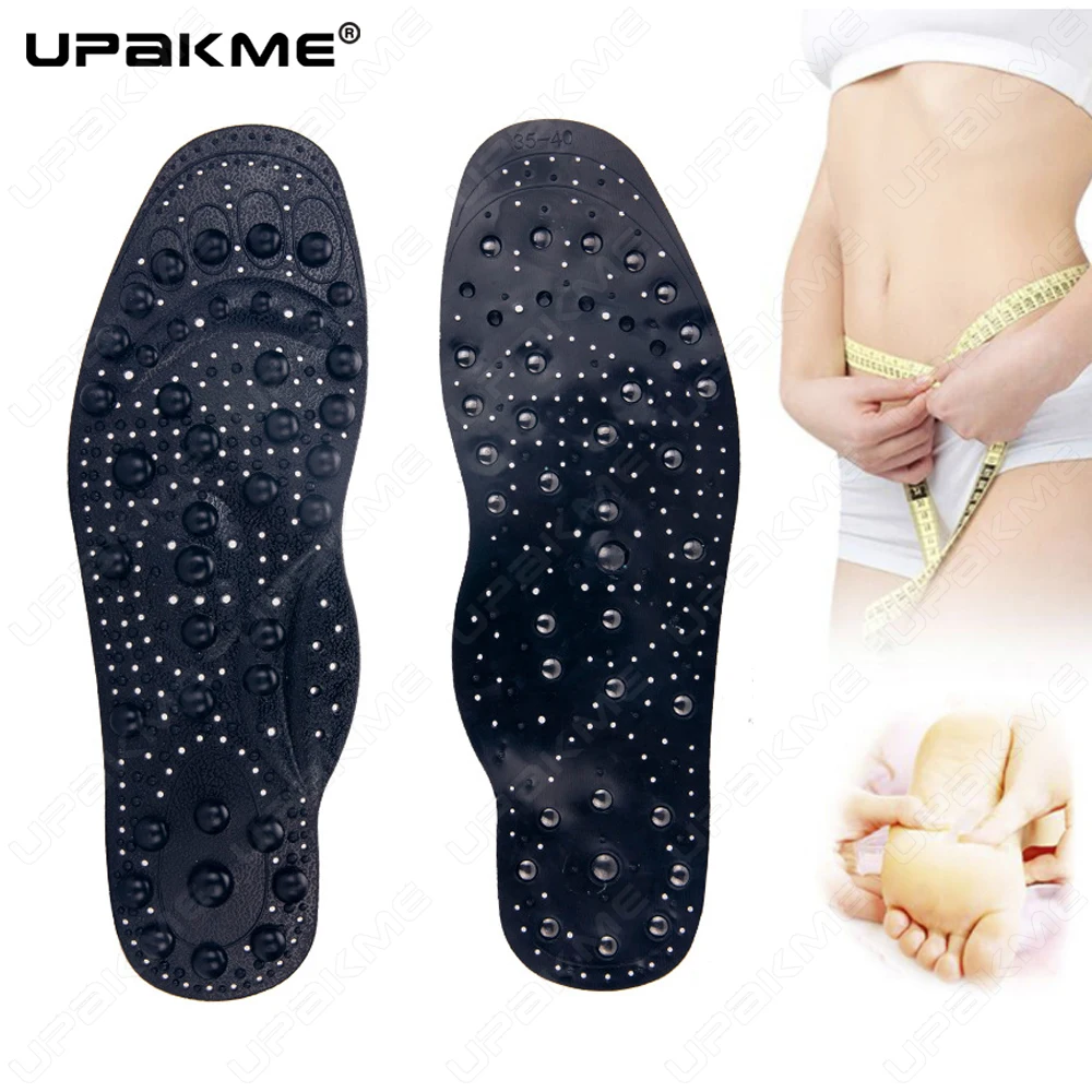 UPAKME 68-Magnet-Magnettherapie-Silikon-Einlegesohle, transparente Massage, Fußgewichtsverlust, Schlankheits-Einlegesohle, Gesundheitspflege, Schuhsohle, Pad