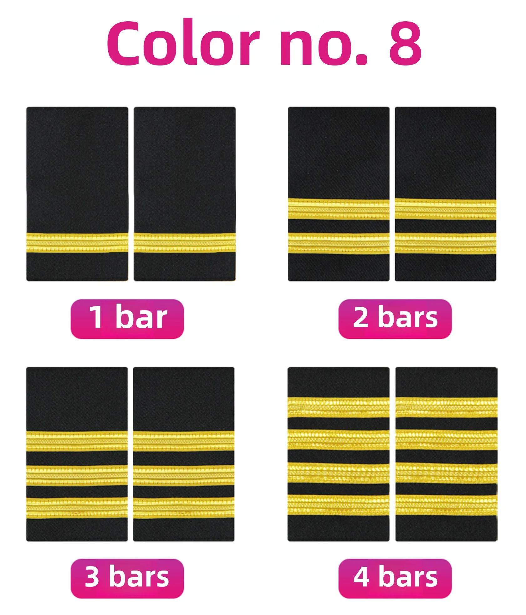 Spalline a treccia metallizzate dorate per la marcatura del grado del personale della fabbrica di sicurezza marina dell'aviazione