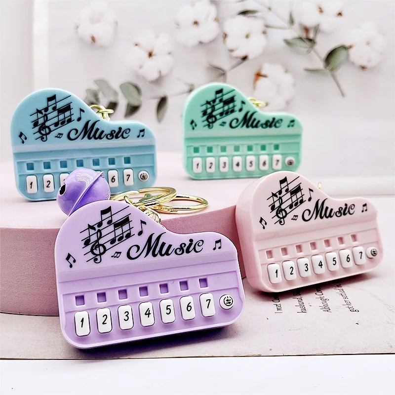 Creative Simulation Mini Electronic Piano Keychain Pendant With Lights Music Toys Playable Music Small Piano Small Gifts