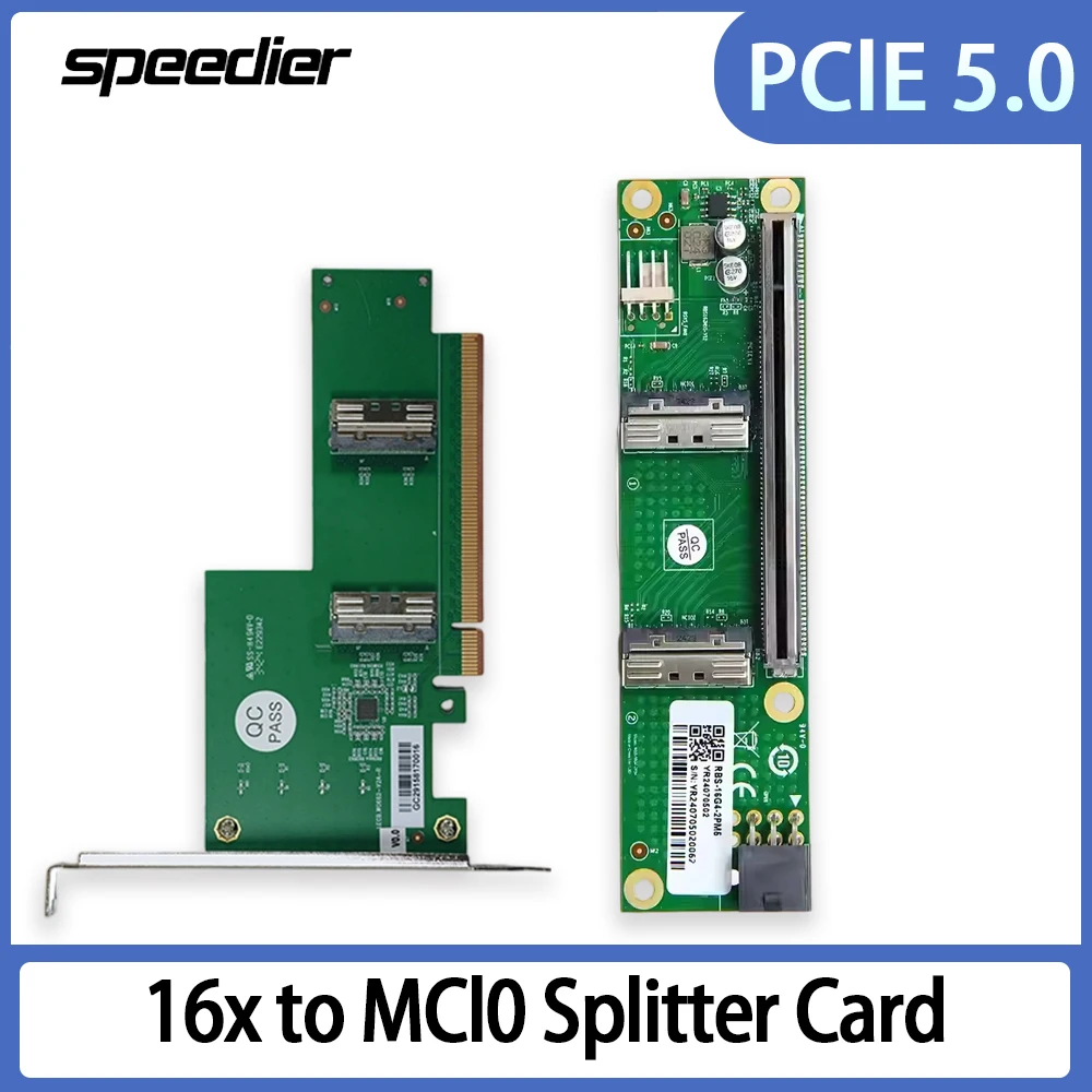 

Видеокарта графического процессора PCIe 5,0/4,0/3,0*16, объединительная плата, двойной MCIO для дискретной видеокарты, адаптер расширения для подключения eGPU