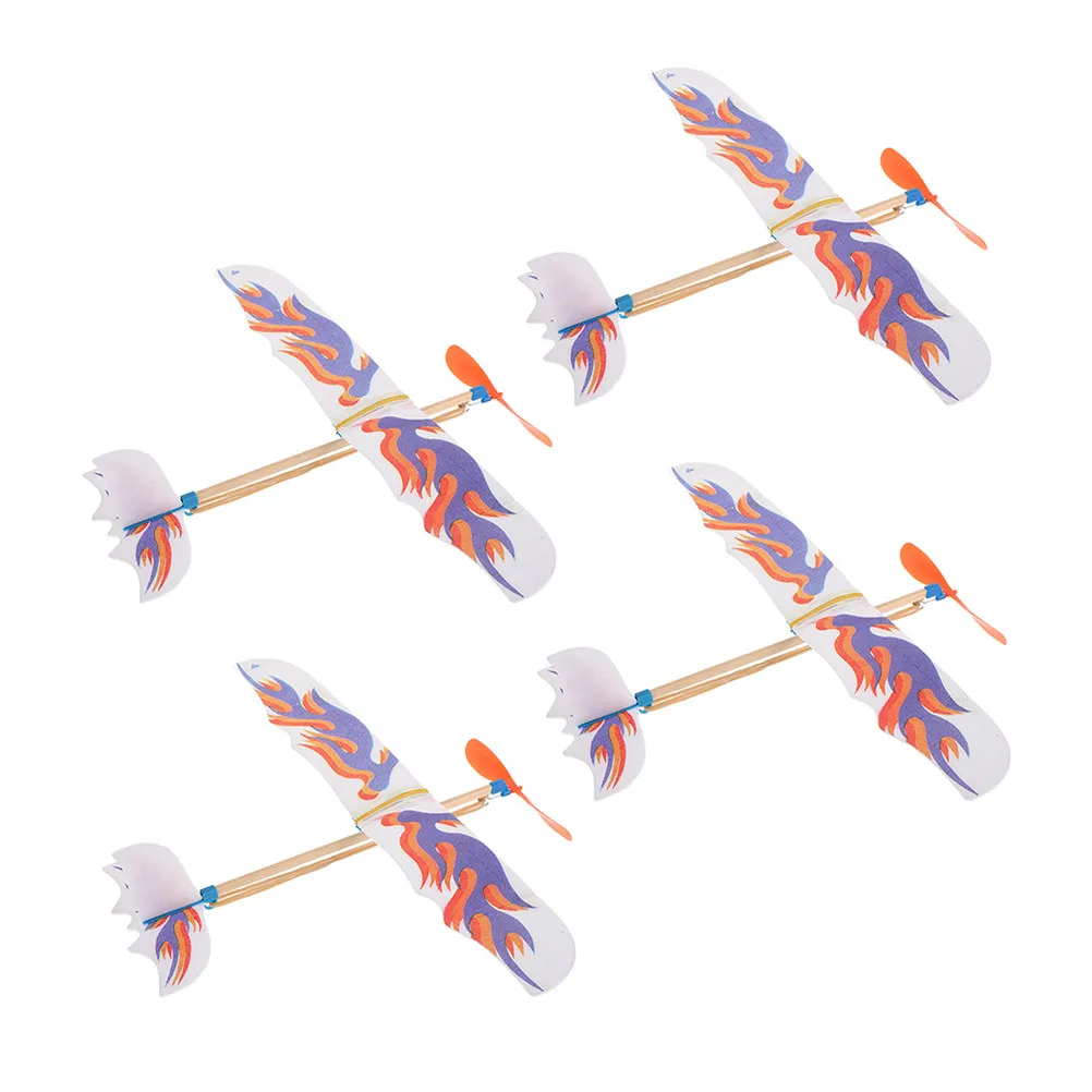 

4Pcs Foam Rubber Band Airplane Kit DIY Assembly Glider Plane for Children Backyard Park Living Room Airplane Party Decorations
