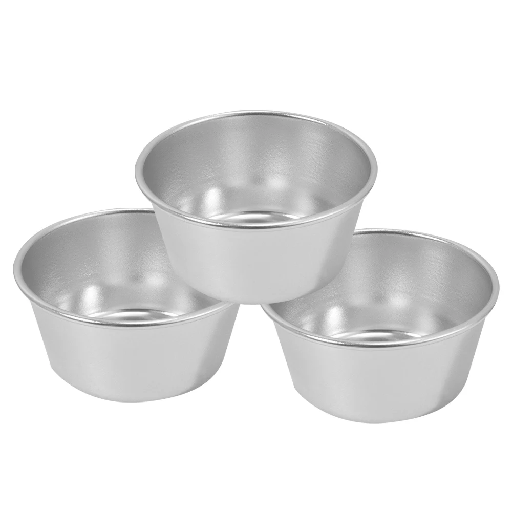 

3 pcs Non-stick Coating Cake Mold Egg Tart Baking Pastry Muffin High Carbon Steel Waterproof Corrosion Resistant Kitchen