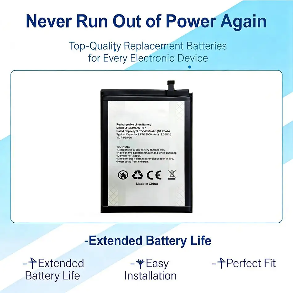 

Надежная батарея для мобильного телефона Blackview Oscal Tiger 12 Li426595adthp Vgotel Note 24 5000 мАч