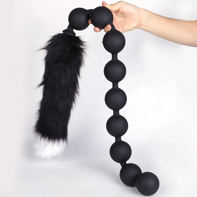 Large Ball Dildo Butt Plug Super Long Huge Anal Beads Plug Dilator Role Play Vaginal Ass Tail Adult Anus Sex Toy For Men Women