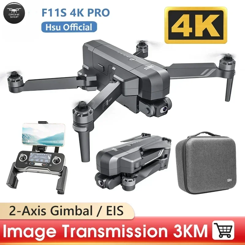 

F11S PRO Drone 2-Axis Gimbal EIS 4K HD Profesional GPS 5G WiFi 3KM RC Distance FPV Drones Brushless Quadcopter Dron Toy