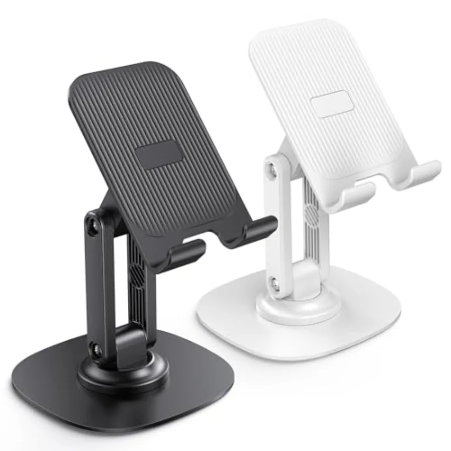 

Cell Phone Stand for Desk, 2 Pack Adjustable Foldable Phone Holder, 360 Swivel Mobile Stand Fit for iPhone 17 16 15 14 13 Pro M