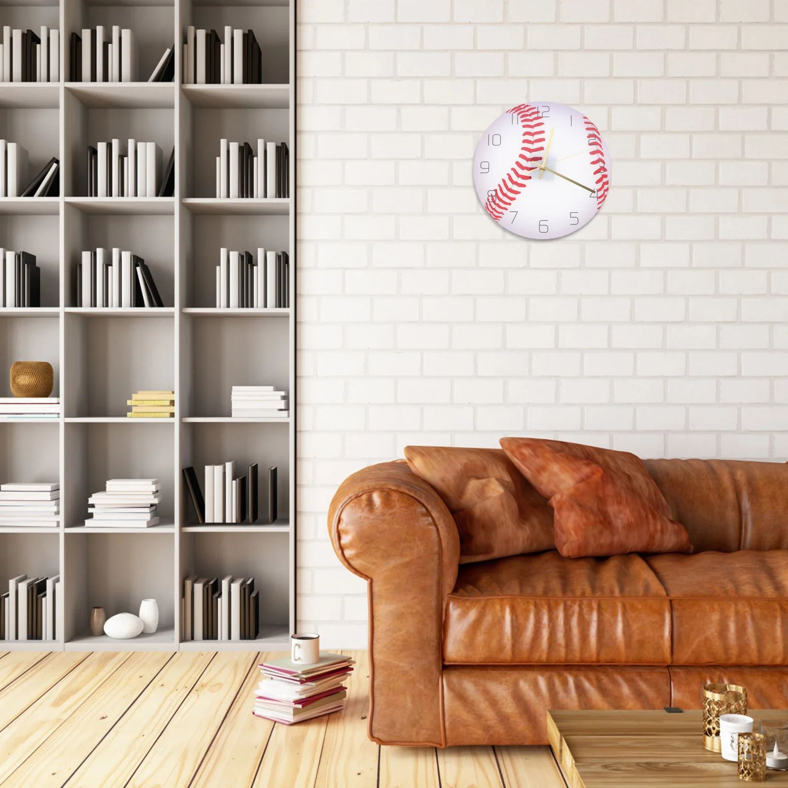 

Baseball Wall Clock Acrylic Material Mute Movement Silent Decorative Hanging Clock for Living Room Bedroom Study Office