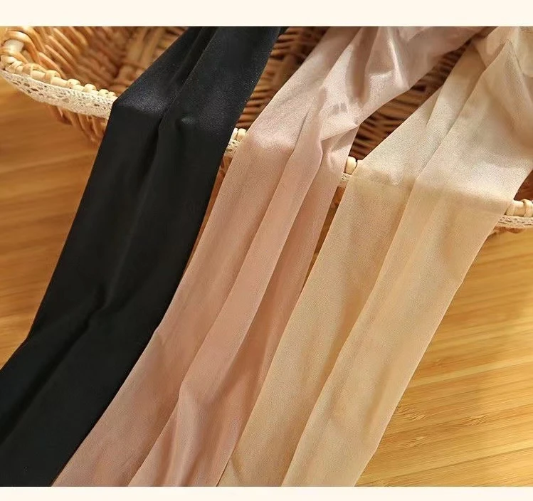 Dünne, matte, seidige Damenstrumpfhose mit hoher Taille, nahtlos, reißfest, transparent, unsichtbar, matt, im Crotchless-Stil, sexy und eng anliegend. – Detail 2