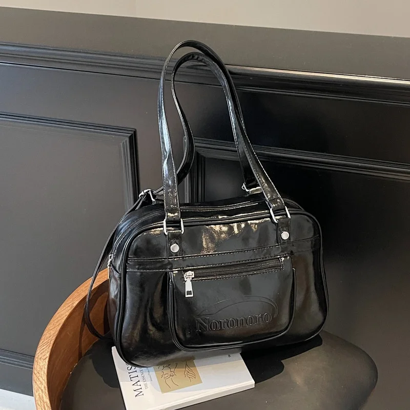 

Женская сумка-бостон 2026 года, корейская, вместительная, повседневная, простая, на два плечевых ремня, через плечо