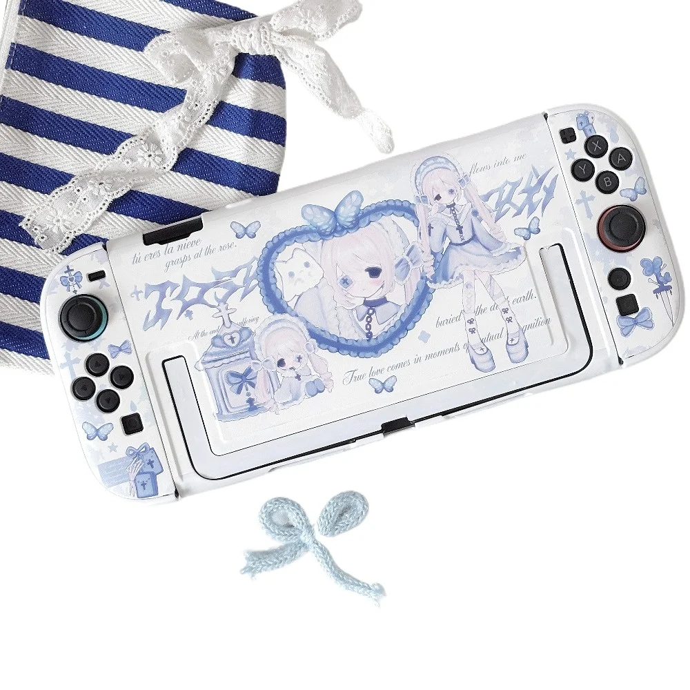 Pour Nintendo Switch 2 étui de protection mignon contrôleur OLED de Style fendu coque Joy-Con le support peut être ouvert. Dock compatible