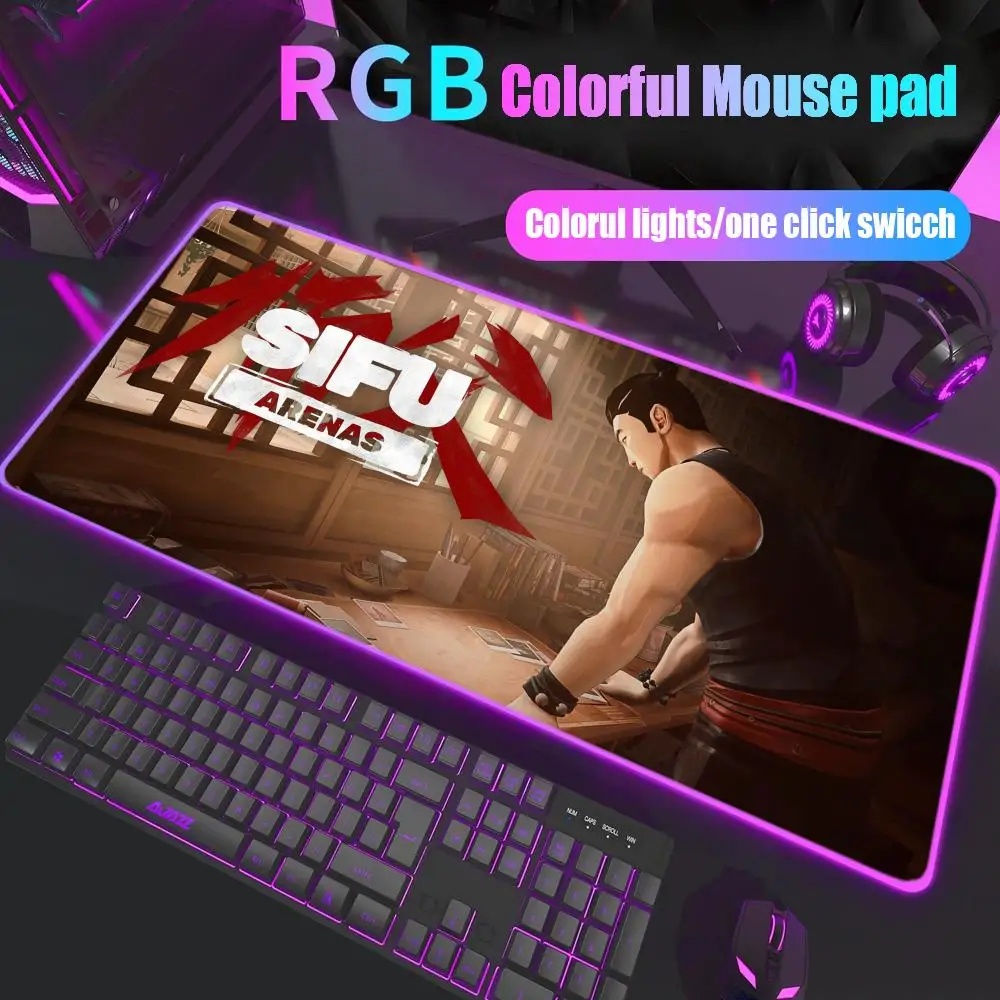 

game SIFU Mouse Pad Gamer Rgb Desk Mat Back Light Led Mousepad Setup Gaming Accessories Deskmat Big Mousepad Backlight