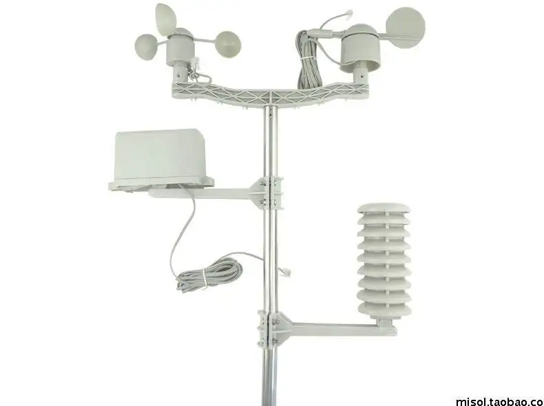Anemometer, wind direction indicator, temperature and humidity rain gauge, professional wireless weather station 433Mhz