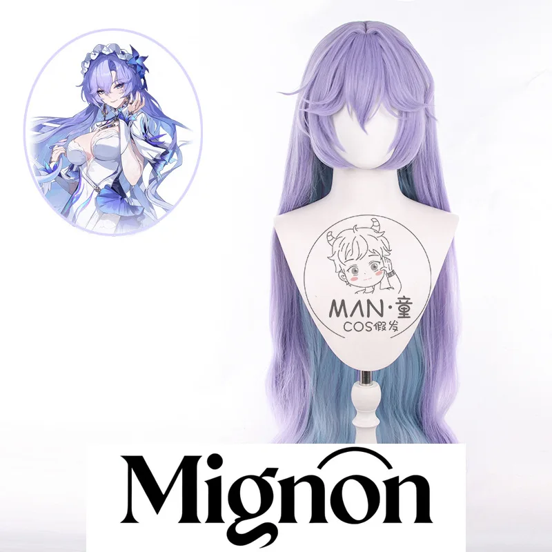 

Wuthering Waves Cantarella Cosplay Wig Light Purple Blue Long Wavy Hair Halloween Gift
