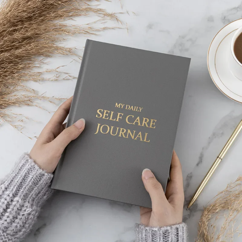 Gratitude Diary Self-Care Plan Book เวอร์ชันภาษาอังกฤษ A5 โน้ตบุ๊คพนมเปญผ้า Book Planner