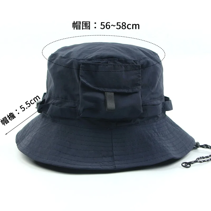 New Custom Printed Logo Outdoor Camping Can Store Bucket Hats for Men and Women Summer Quick-drying Sunshade Fishing Cap  Gorro
